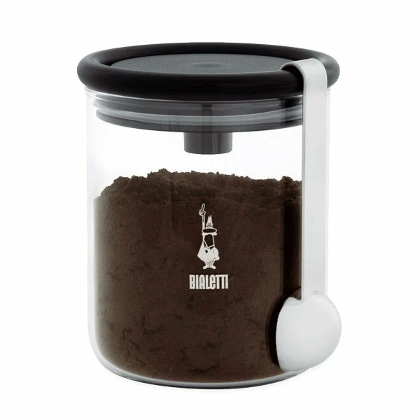 Bialetti Glass Storage Jar With Moka Top 1 Bialetti Glass Storage Jar With Moka Top